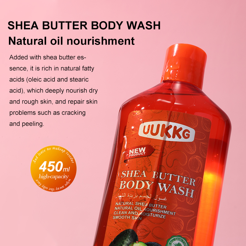 UUKKG 450ML Shower Gel Shea Butter Nut Coconut Suitable For All Skin Types Long Lasting Fragrance Moisturizing Body Wash Gel