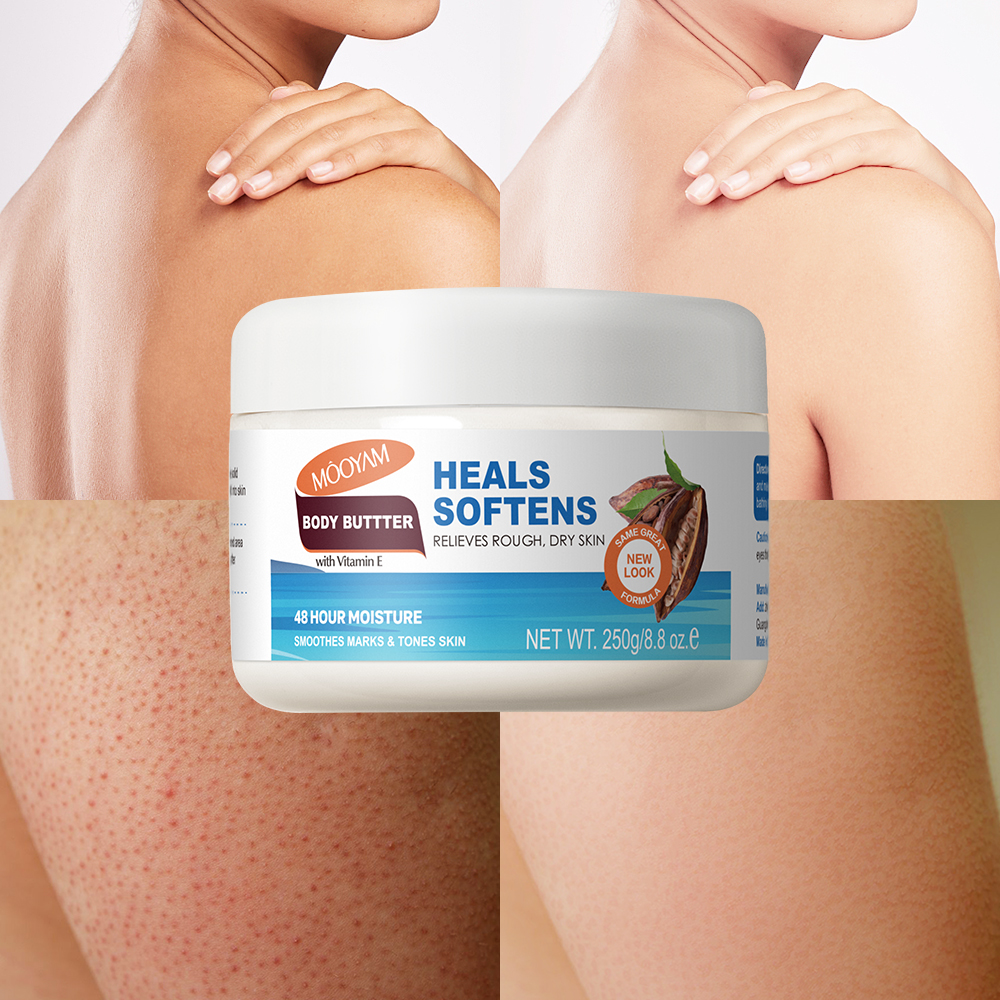 Private Label Korea Butter Shea Butter Body Vitamin E Cream Anti-dry Moisturizing Body Cream Whitening Vegan Body Lotion 250g