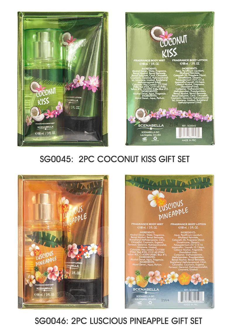 Private Label Mini Set Christmas Body Spray and Lotion Set Mositure Hand Body Lotion
