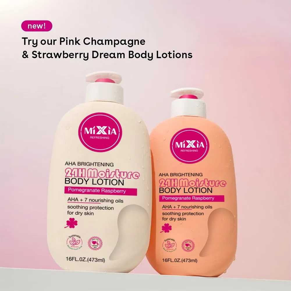 OEM Custom Pomegranate Raspberry Scent Body Lotion Dry Skin Soothing Brightening Body Cream Low MOQ Custom Formula & Fragrance for Distributors