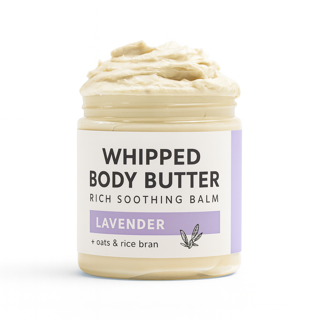 Custom Whipped Shea Body Butter | Colloidal Oatmeal &amp; Rice Bran Oil For Sensitive Skin | Lavender OEM/ODM