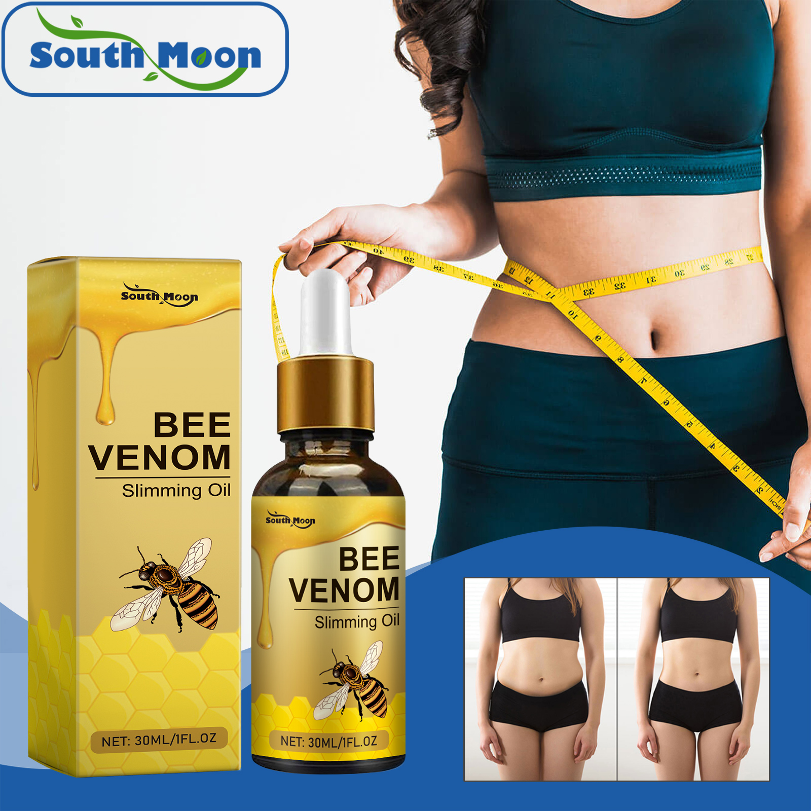 Firming Contouring Bee Venom Body Oil Body Shaping Firming Slimming Effect Support Bee Venom Slimming Body Shaping Essential Oil