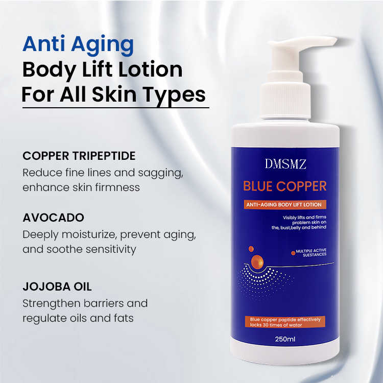 Delivers Deep Hydration and Improves Skin Elasticity Hyaluronic Acid Blue Copper Peptide Anti-Aging Body Lotion