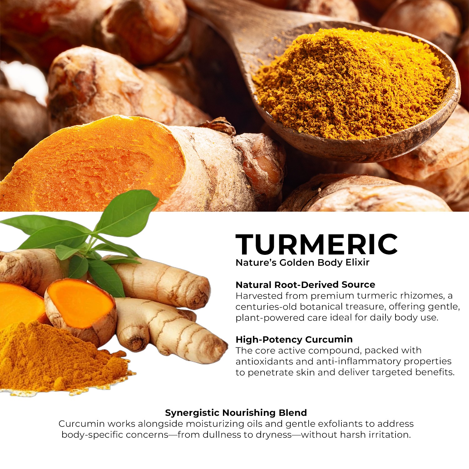 Pure Turmeric Whitening Body Lotion, Soothing Moisturizing Brightening Body Cream For Women Dark Spots Removal