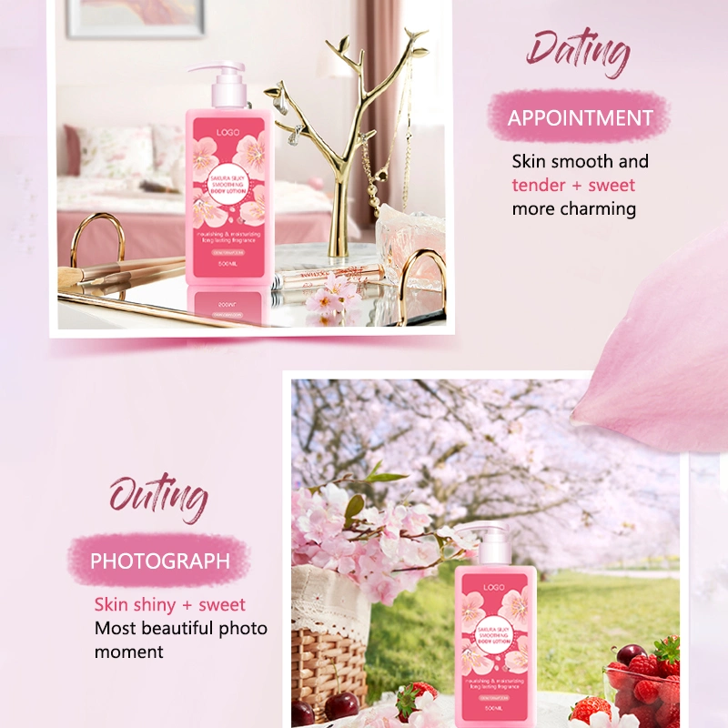 Body Care Private Label Custom Beauty Skin Care Long-Lasting Fragrance Dedicate Sakura Whitening Body Lotion