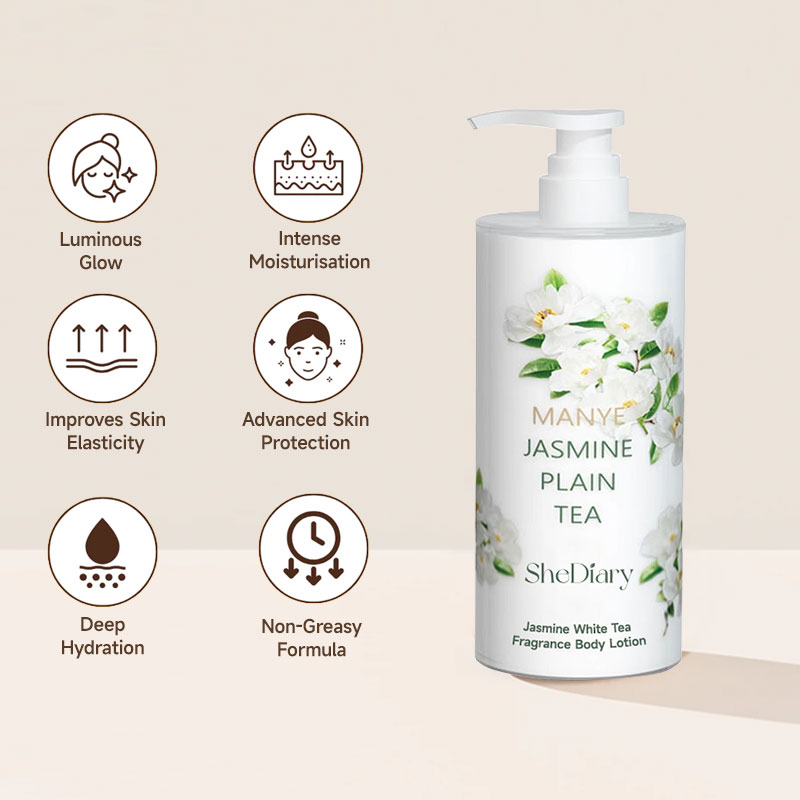 Shediary 500ml Organic Jasmine Body Lotion Moisturizing &amp; Whitening Face Cream for Women