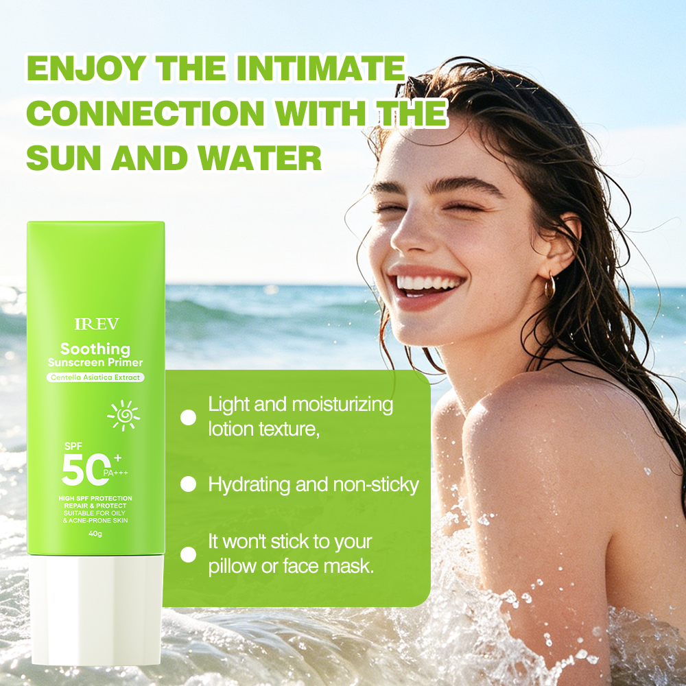 Korea Skincare Plant Extract Centella Asiatica Soothing SPF50 PA+++ Light Cream Sunscreen For All Skin Types OEM