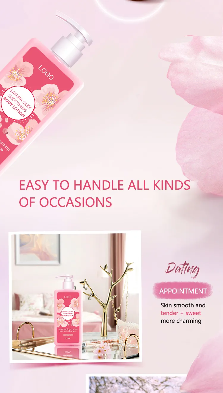 Body Care Private Label Custom Beauty Skin Care Long-Lasting Fragrance Dedicate Sakura Whitening Body Lotion