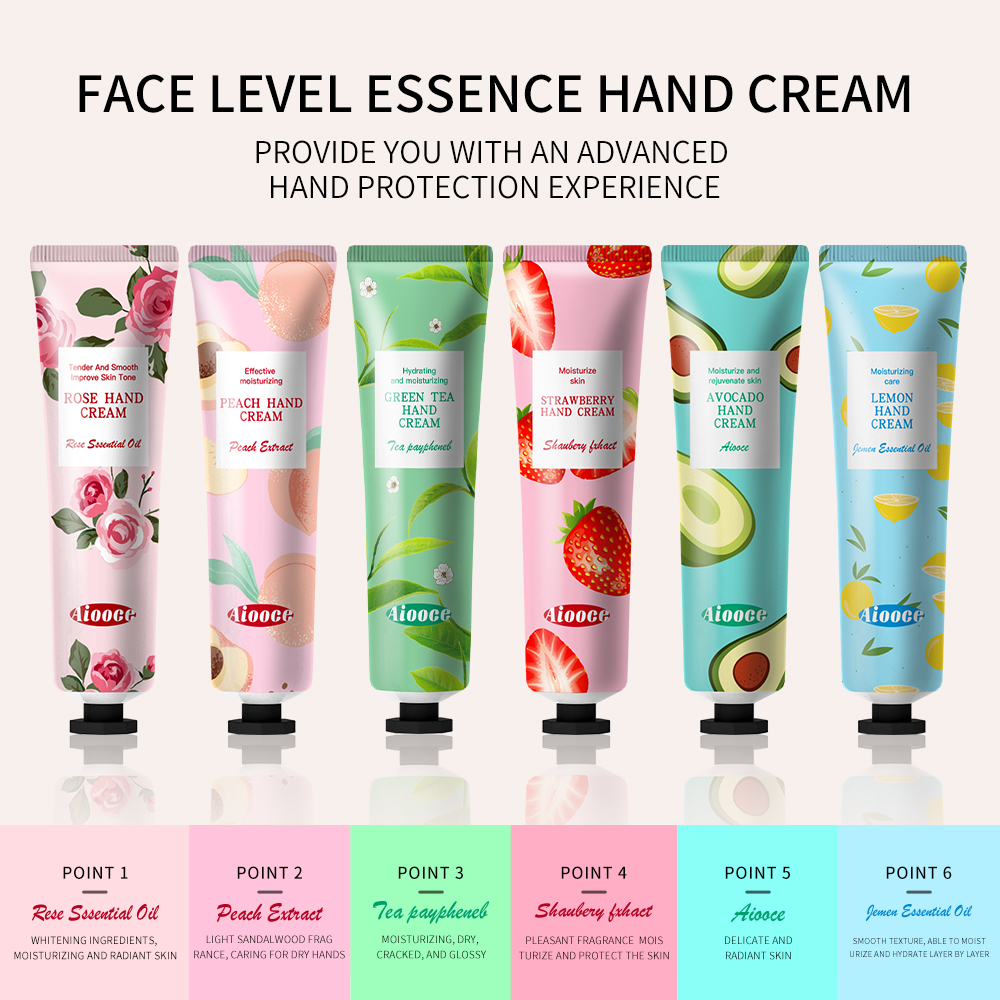 Aiooce Natural Organic Whitening Nourishing Moisturizing Hyaluronic Acid Anti-Aging Fruity Fragrance Hand Cream
