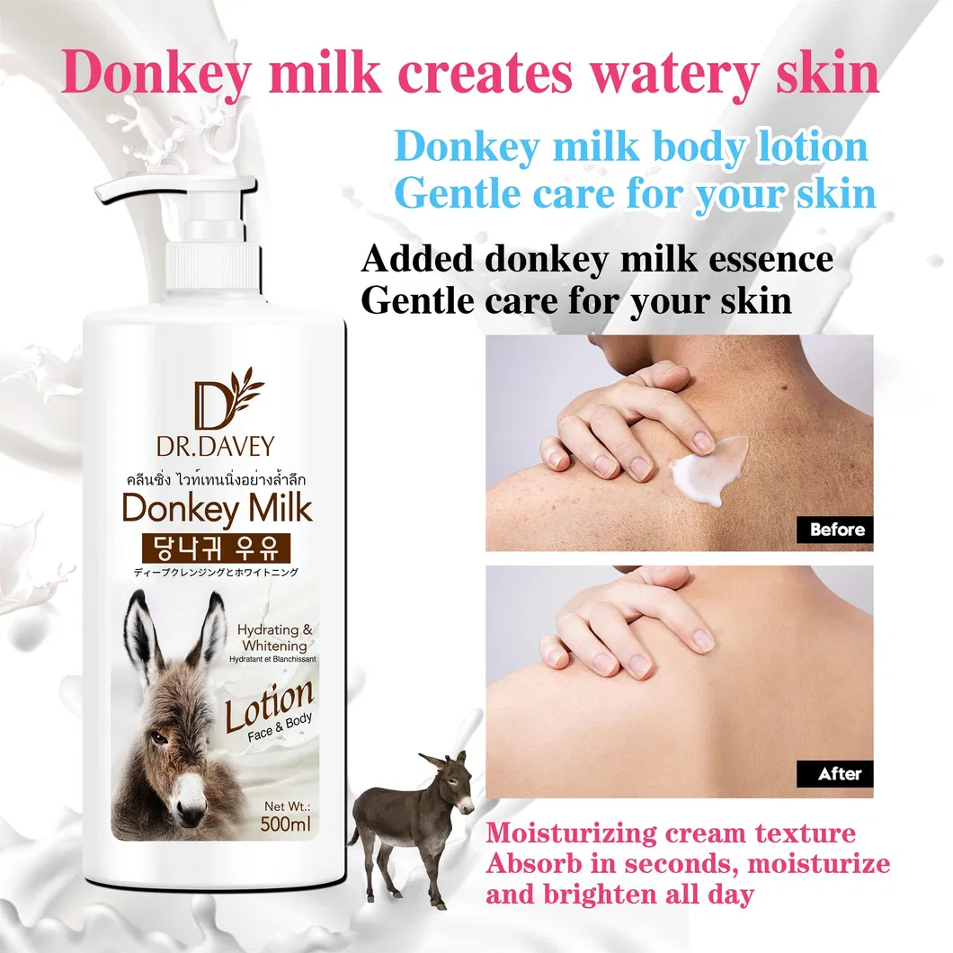 Dr. Davey Moisturizing Hydrating and Whitening Donkey Milk Body Lotion Display 2