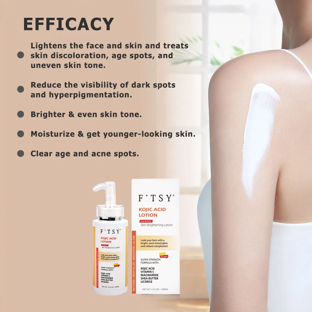 Custom Logo Wholesale Vegan Kojic Acid Lotion Body Care Vitamin C Darks Spots Lotion