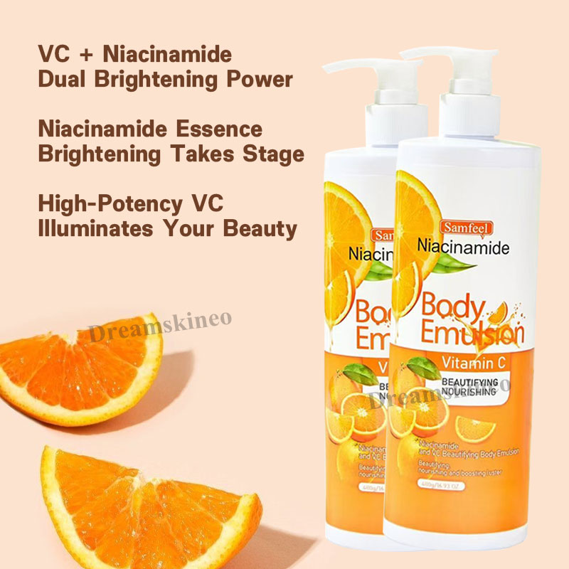 Wholesale 480ml Moisturizing Body Lotion Whitening Brightening Lightening Essential Niacinamide Moisture Nourishing Aloe Vera