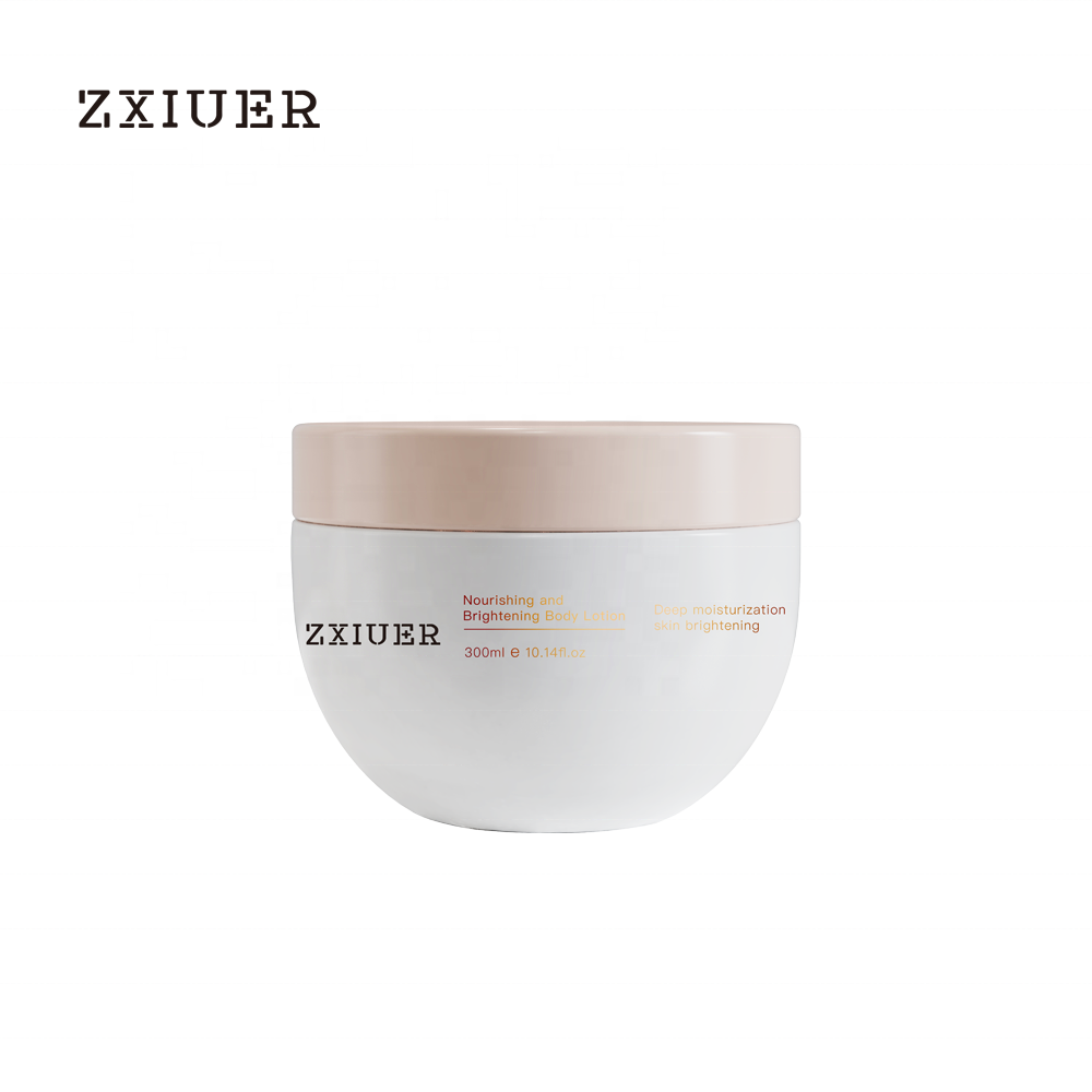 ZXIUER OEM 300ml Whitening Body Lotion with Shea Butter Silk Protein Vitamin E Allantoin for Dry Skin Moisturizing