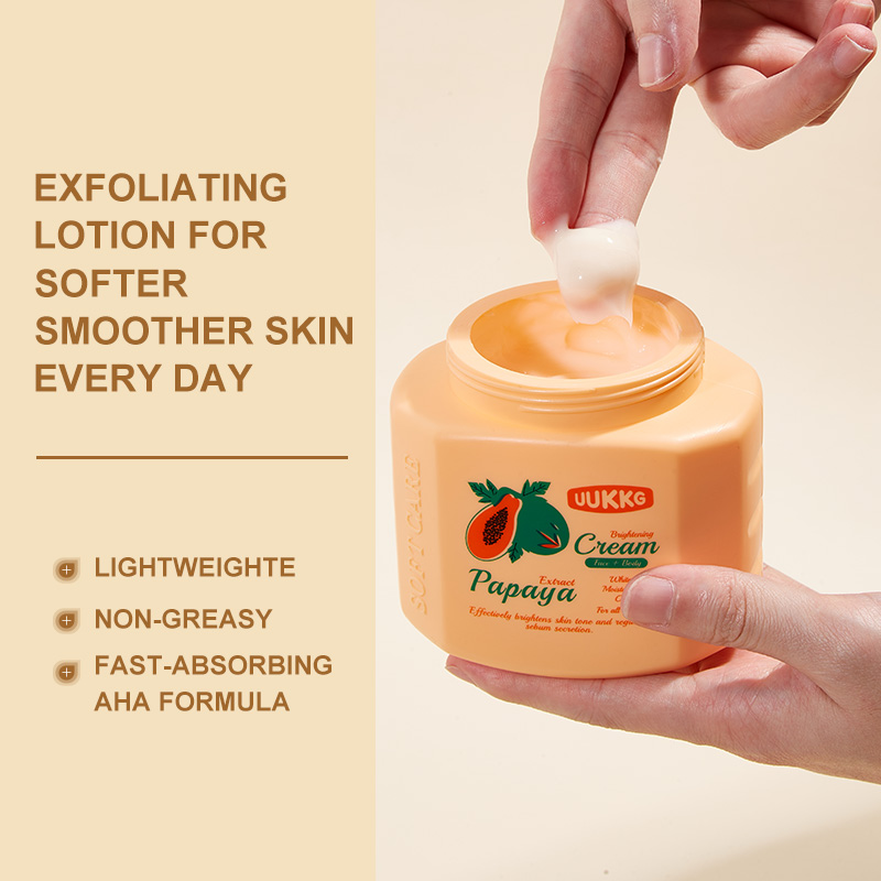 UUKKG OEM Private Label 350g Vitamin E &amp; Papaya Body Lotion Whitening Shining Skin Care Brightening Fragrance Retain Body Cream
