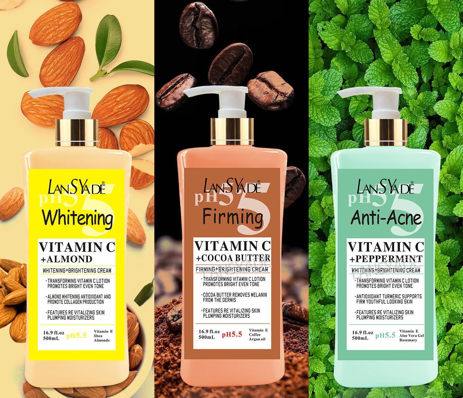 Ph5.5 Vitamin C Moisturizing Body Lotion Cream for Skin Firming Moisturizer Brightening Lighten Body Care Lotions for Women
