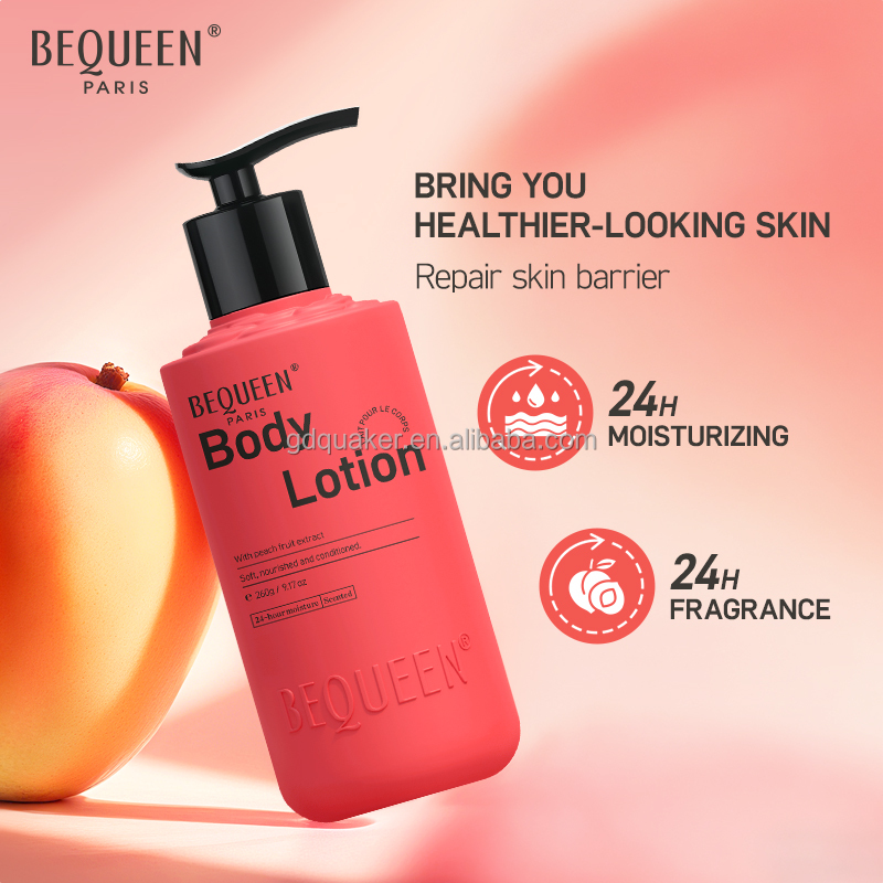 BEQUEEN Peach Mango Body Lotion Even Skin Tone Rose Scent Lotion Luxury Long Lasting Fragrance Body Moisturizer