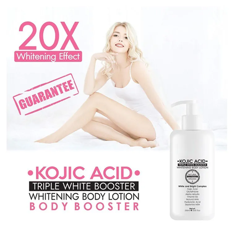 OEM Custom Vegan Kojic Acid Skin Brightening Whitening Body Lotion Image 4