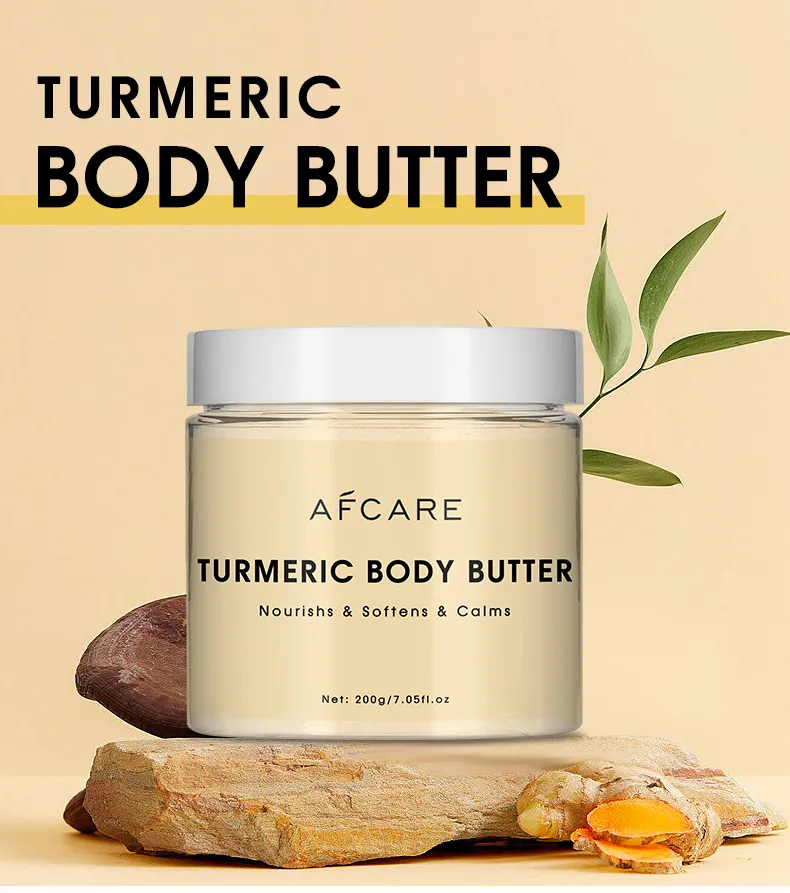 Private Label Pure Natural Whipped Butter Organic Bulk Turmeric Body Butter Lotion