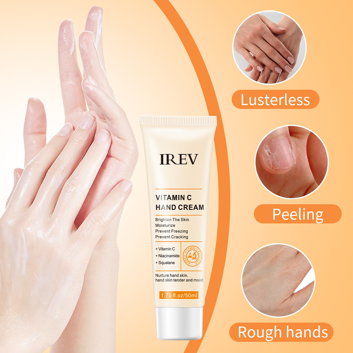 OEM ODM Vitamin C Hand Cream Moisturizer Whitening Hand Care Lotion Skin Care Soothing Repairing VC Hand Cream