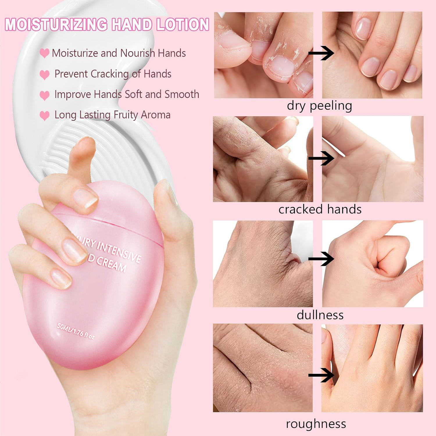 Shea Butter Hand Cream , Hand Lotion For Dry Cracked Hands,Instant Hydration + Lasting Protection