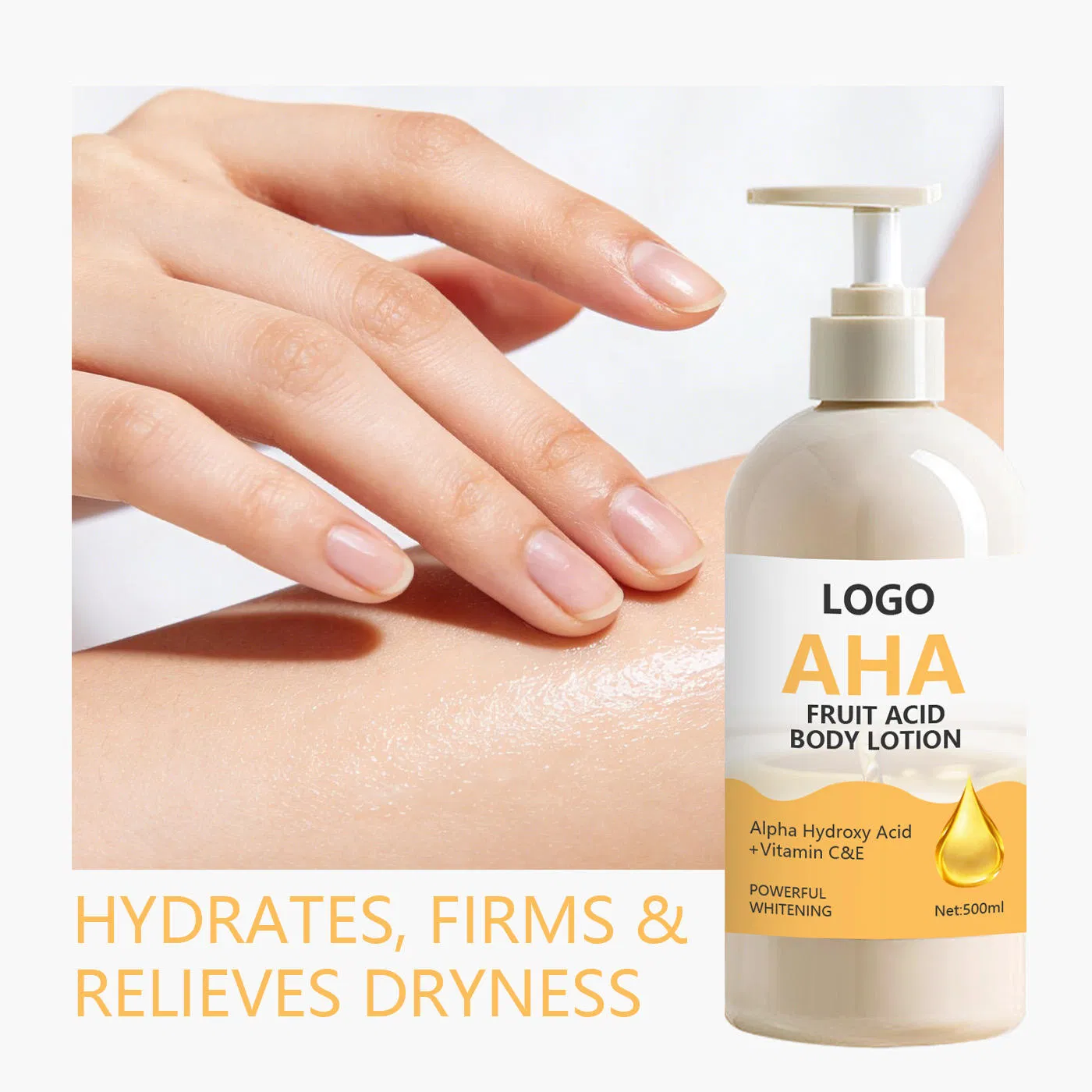 Natural Aha BHA Lightening Nourishing Body Lotion for Skin Brightening Radiant