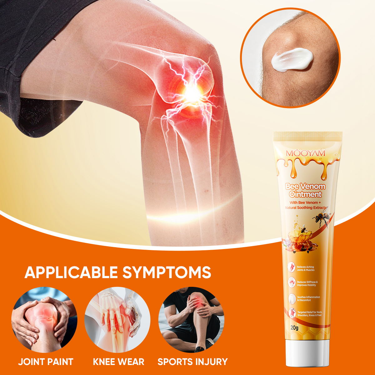 MOOYAM OEM Bee Venom Body Cream Ointment 20g Improve The Dull Dry Wrinkle The Skin The Whole Body Is Exquisite Bright Body Cream