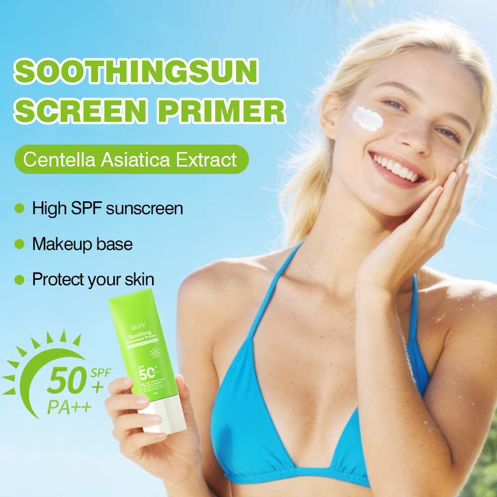 Korea Skincare Plant Extract Centella Asiatica Soothing SPF50 PA+++ Light Cream Sunscreen For All Skin Types OEM