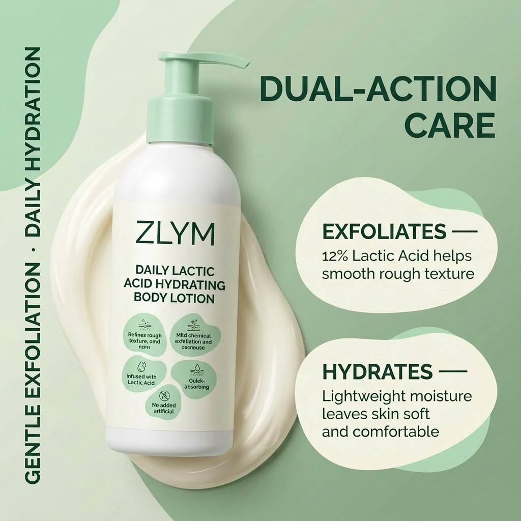Sensitive Skin Body Lotion Lactic Acid AHA Gentle Exfoliating Fragrance Free Hydrating Smoothing Daily Moisturizer