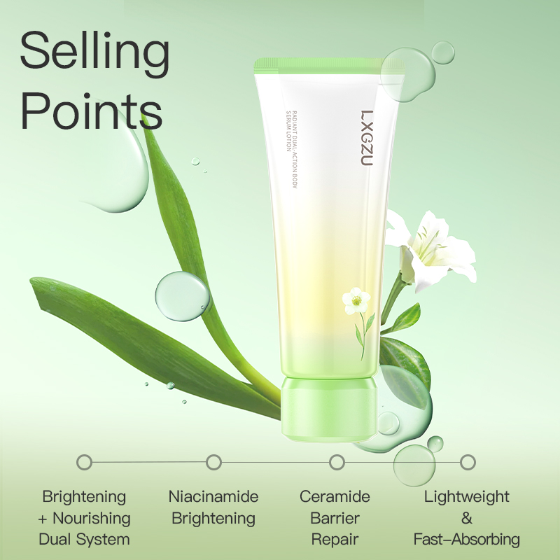 Radiance Boost Brightening Hydrating Skin Smoothing Moisture Lock Daily Body Care Luminous Silky Dual Tube Body Essence Lotion