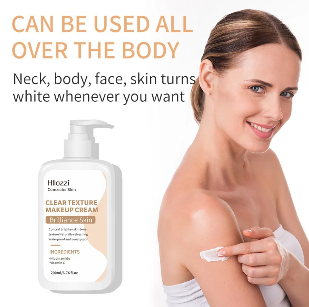 Clear Texture Makeup Cream Lotion 200ml Vitamin C Lightening Body Butter Lotion Moisturizer Vitamin C Bleaching Whitening Body Lotion for Black Skin
