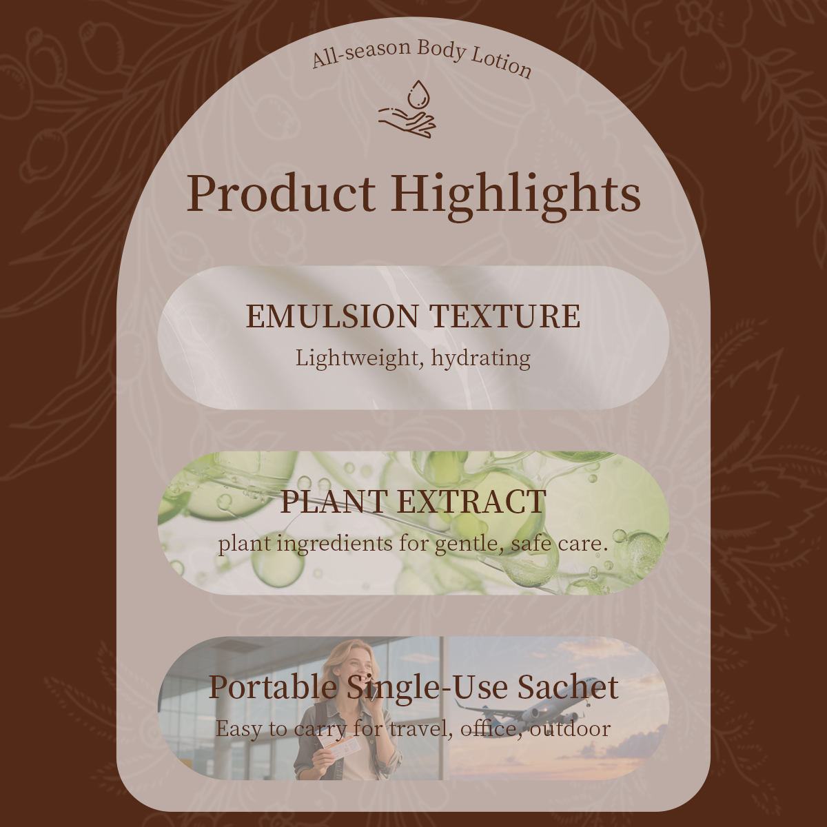 Disposable Body Lotion Skin Care Honey Vanilla Whipped Lightening Moisturizer Private Label Body Lotion In Bag