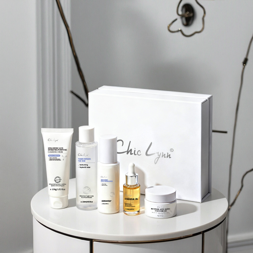 Luxurious Herbal Mineral &amp; Hyaluronic Acid Whitening Anti-Wrinkle Anti-Aging Sunscreen Skin Care Gift Set For Face Day Night