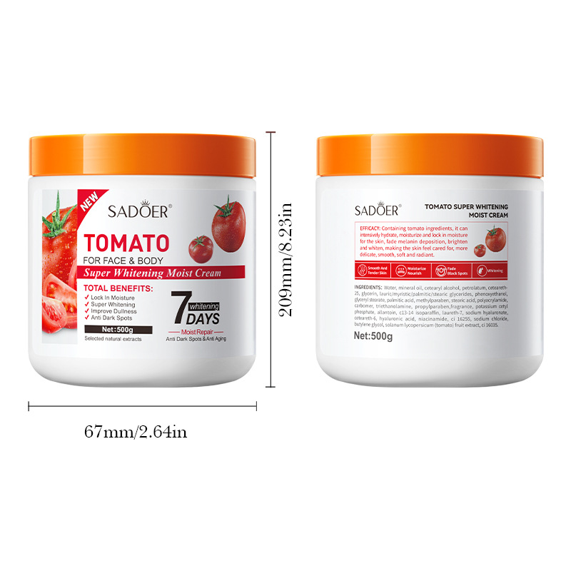 SADOER Beauty Skin Carrot Whitening Moist Cream Hydration Nourish Lightening Tomato Cream Multi-used For Body Face Hand Skin