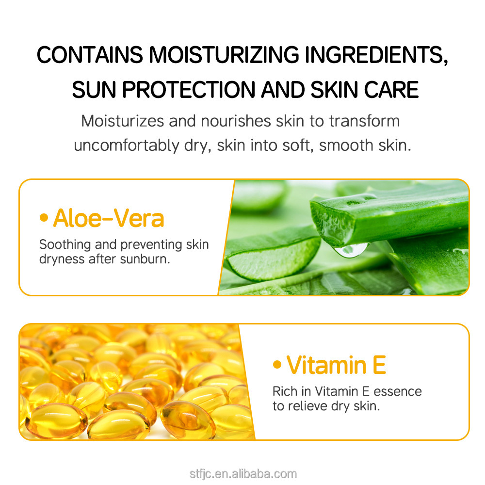 Aloe Vera Sunscreen Body Lotion - Moisturizing, Whitening, Reduces Chicken Skin &amp; Prevents Dry Cracks