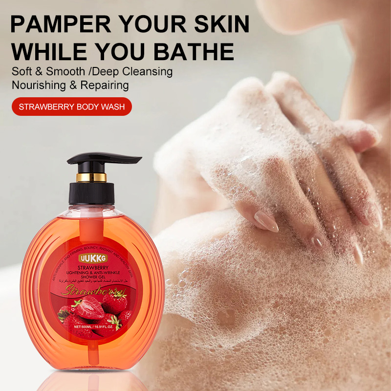 UUKKG Wholesale Fruit Butter Body Wash Long Lasting Moisturizing Hydrating Skin Scented Brightening Glow Shower Gel Body Wash