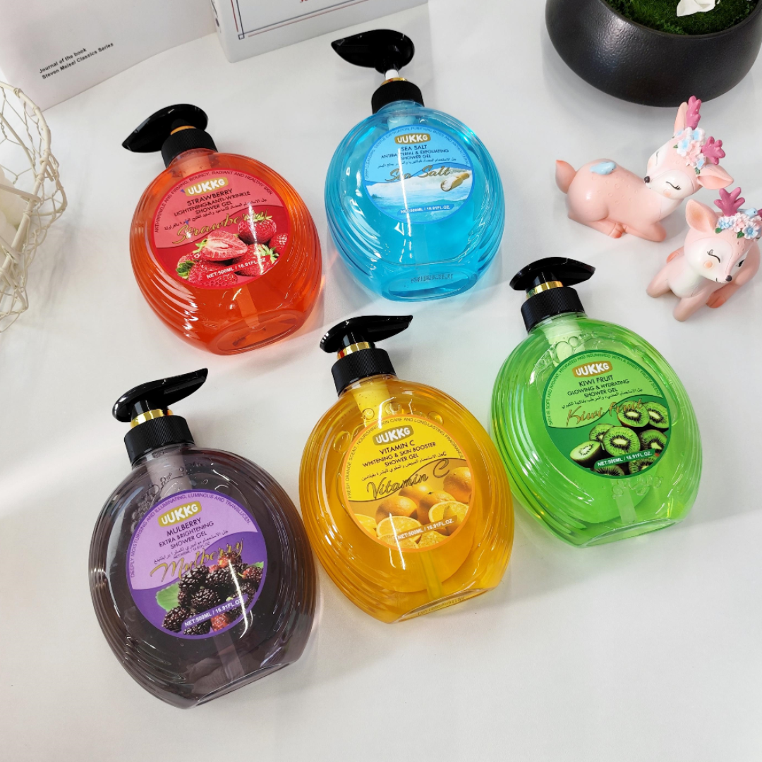 UUKKG Wholesale Fruit Butter Body Wash Long Lasting Moisturizing Hydrating Skin Scented Brightening Glow Shower Gel Body Wash