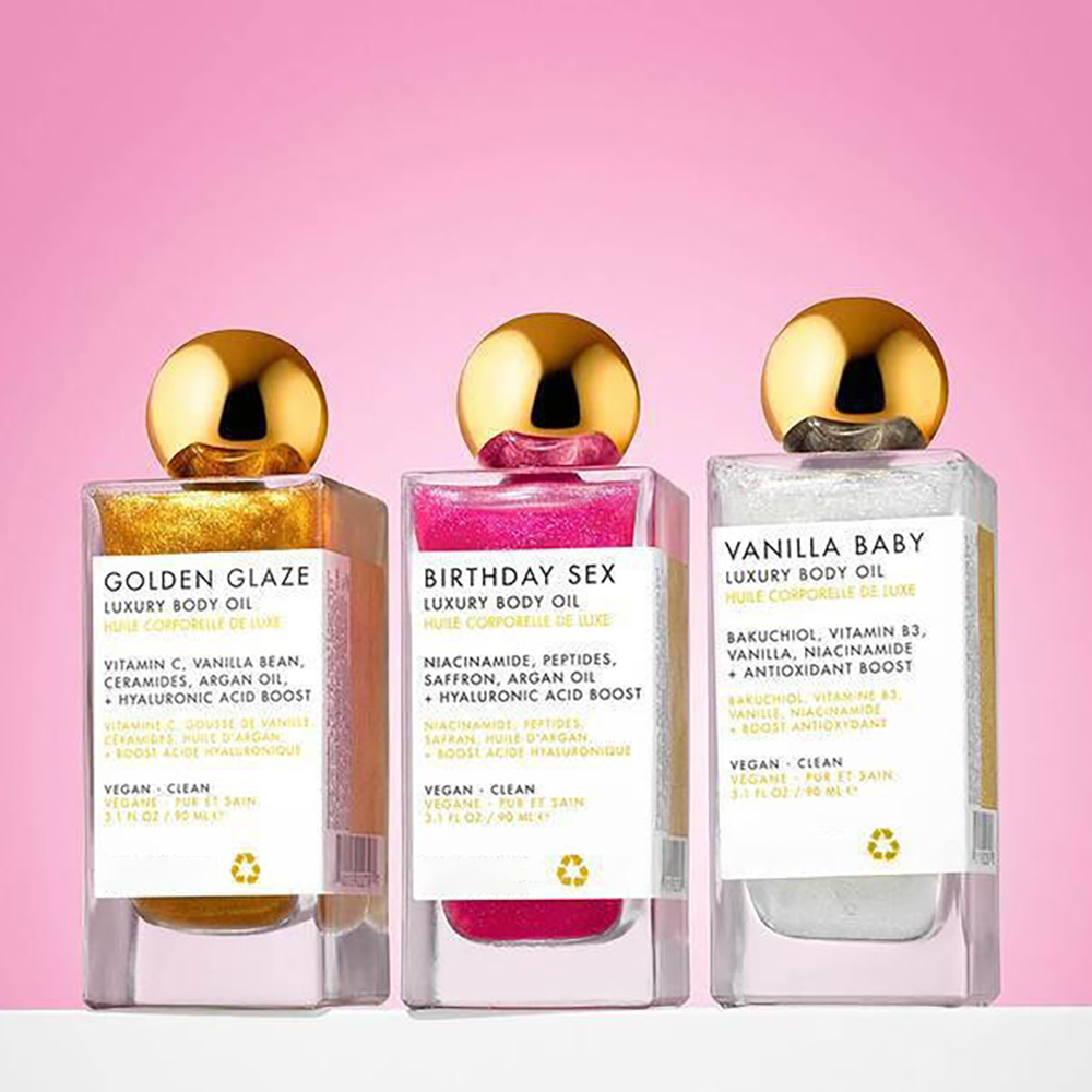 Factory Wholesale Luxury Vanilla Baby Lu Body Shimmer Oil Cross-Border Explosions Nourishing Moisturizing Smooth Vanilla Flash