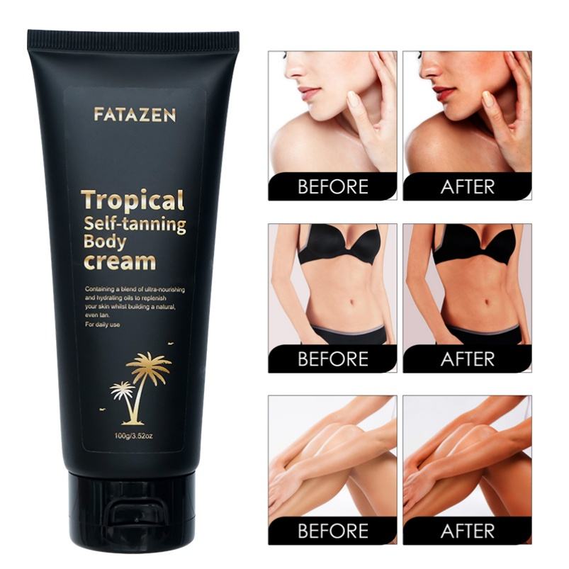 FATAZEN 3 Hours Instant Dark Tan Coconut Oil Aloe Vera Enriched Ultra Nourishing Hydrating Body Cream Natural Self Tanner Cream