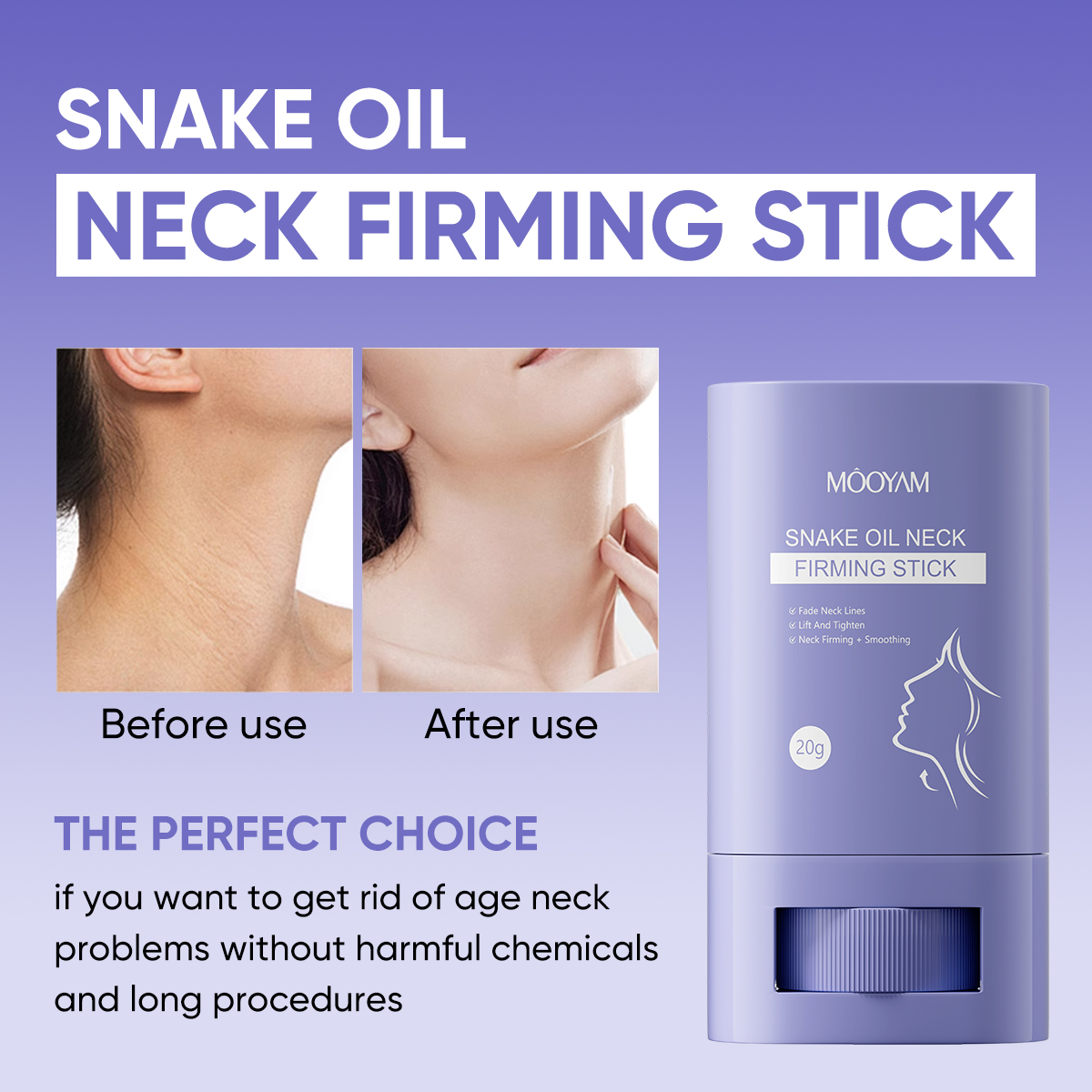 Free Sample Factory Wholesale MOOYAM AH-8 Snake Oil Neck Firming Cream Moisturizer Fade Neck Lines Lift Tighten Travel Size