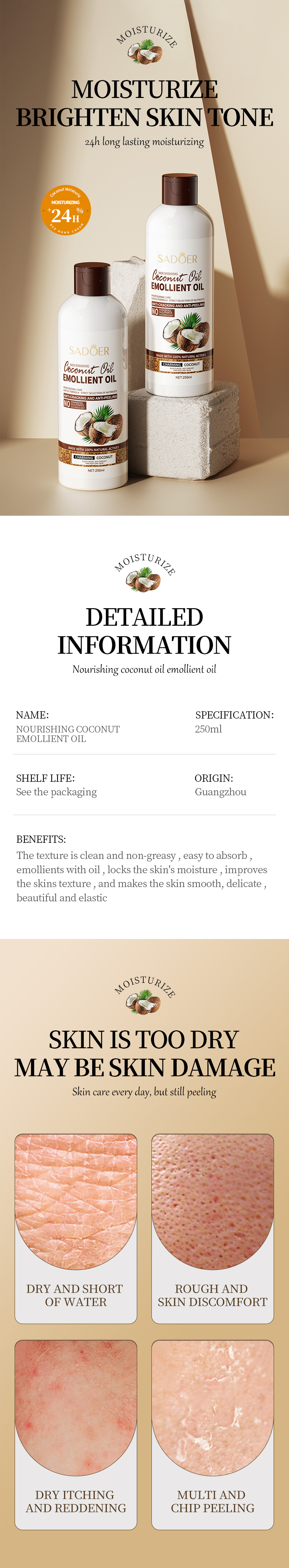 Organic Coconut extract Beauty Product Display 5