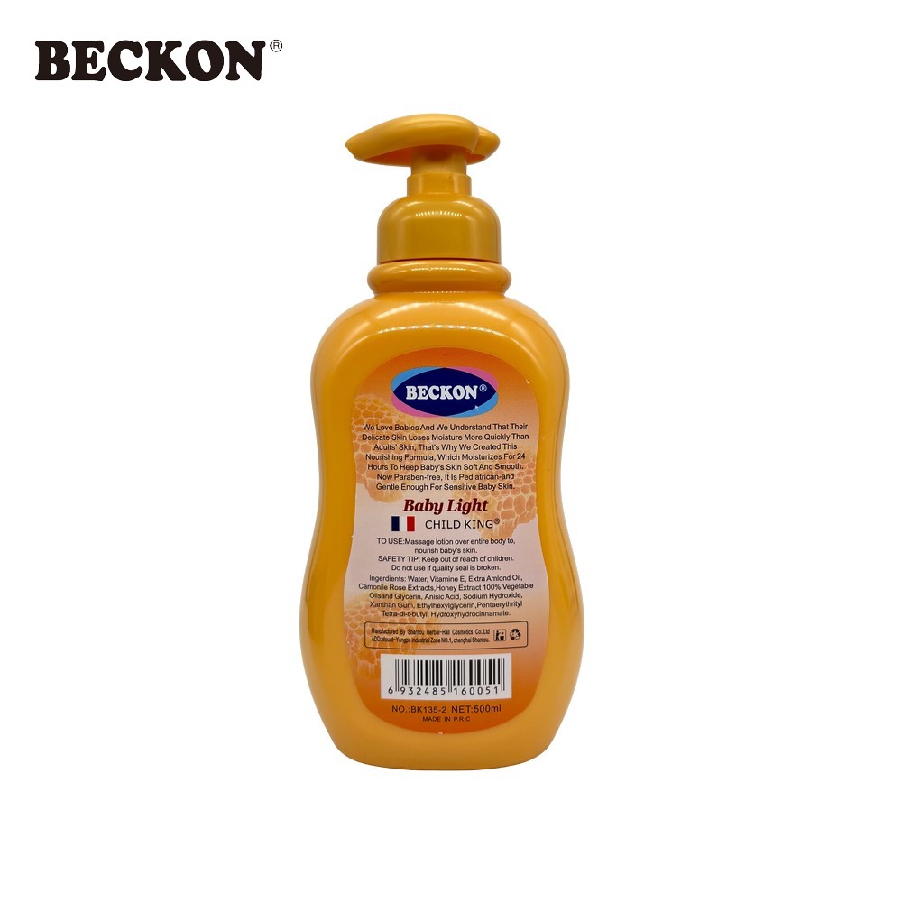 BECKON PRODUCTS 500ml Honey Extract Vitamin E Gentle Nourishing Baby Skin Care Cream Hypoallergenic Moisturizer Body Lotion