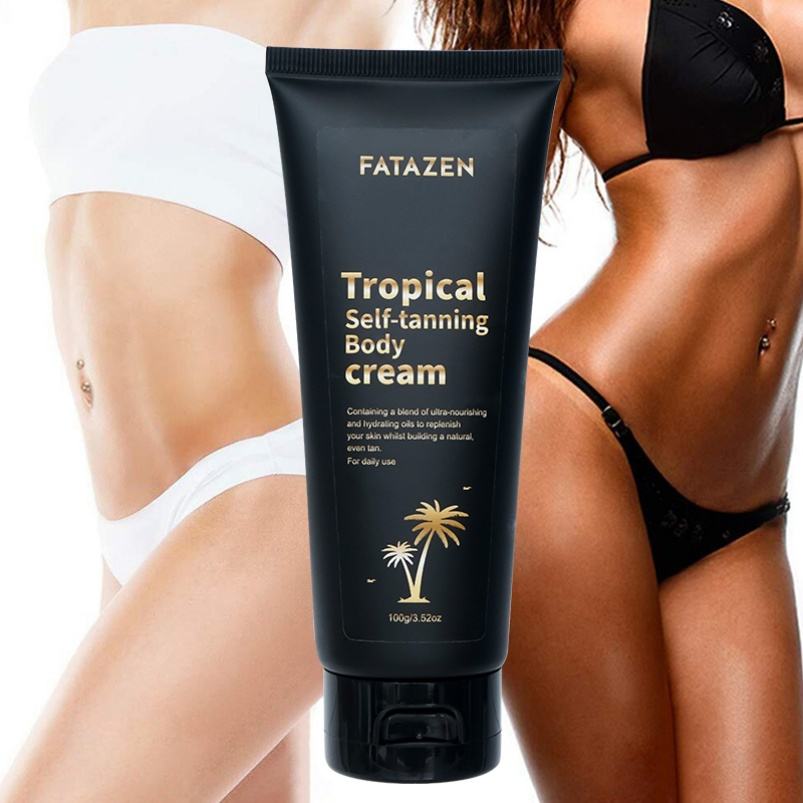 FATAZEN 3 Hours Instant Dark Tan Coconut Oil Aloe Vera Enriched Ultra Nourishing Hydrating Body Cream Natural Self Tanner Cream