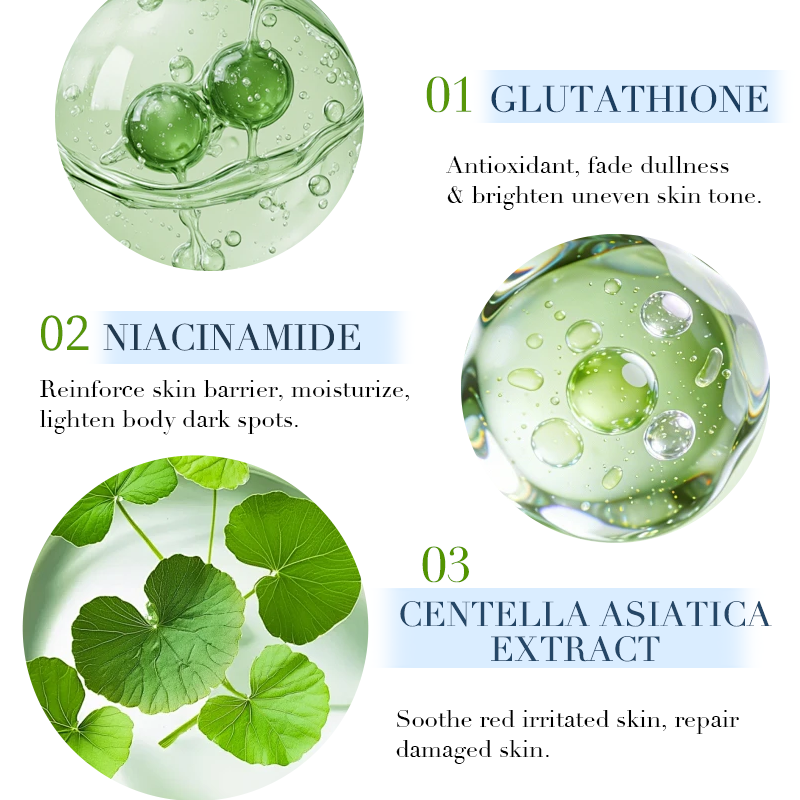 OEM Glutathione Niacinamide Body Lotion with Centella Asiatica Soothing Calming for Uneven Tone Sensitive Skin Private Label