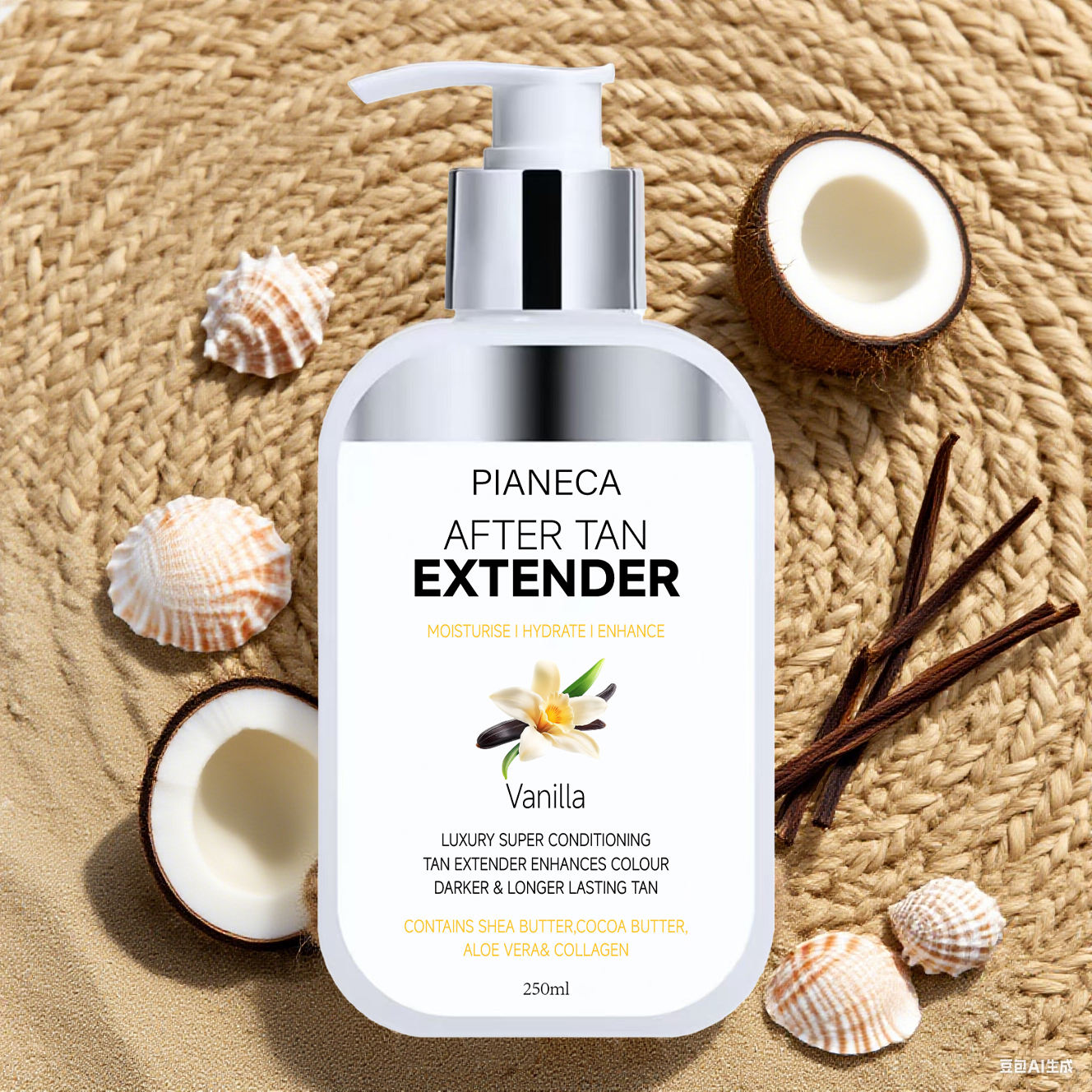Private Label Sunbed Body After Sun Lotion Extender Moisturizer For Sunburn Relief Tan Cream Fruity Scent 250ml