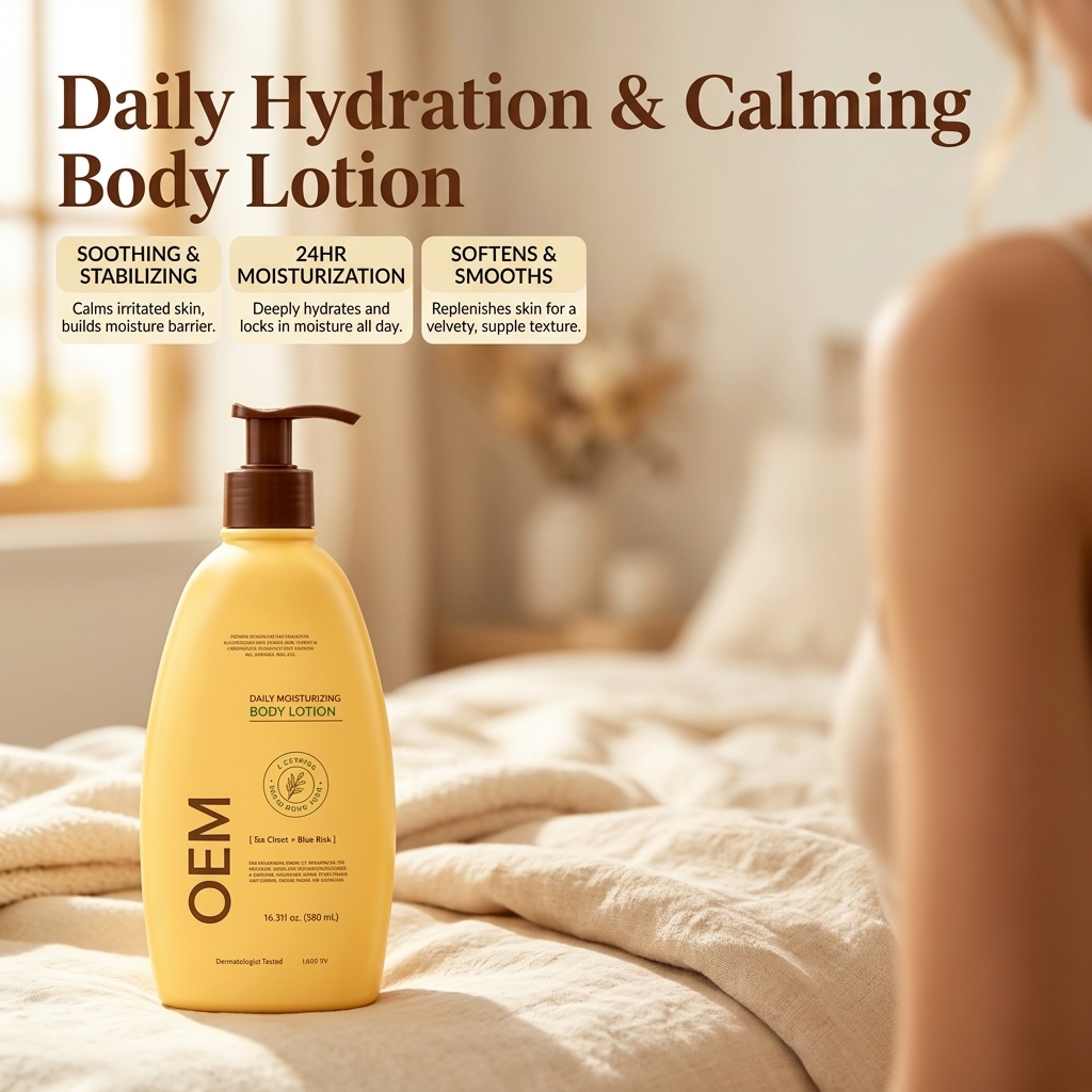 Prebiotic Oat Calming Body Lotion With Raw Shea Butter | 24HR Deep Hydration For Dry Itchy Rough Skin, 16.9 FL OZ / 500mL