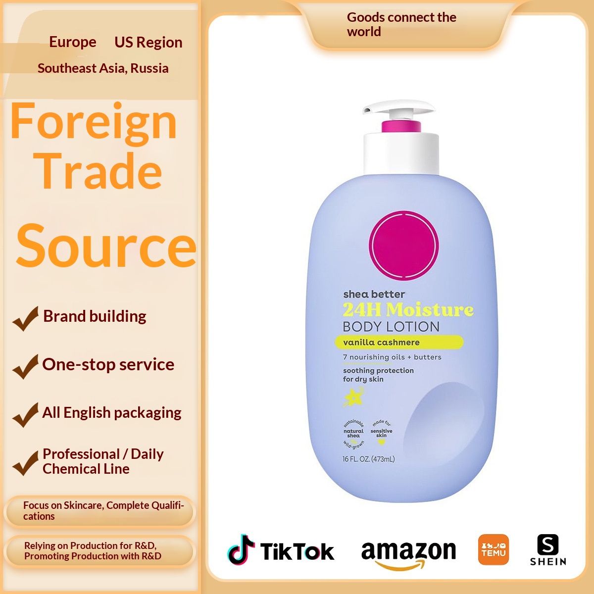 Body Lotion Moisturizing Nourishing Exfoliating Long-Lasting Vanilla Fragrance