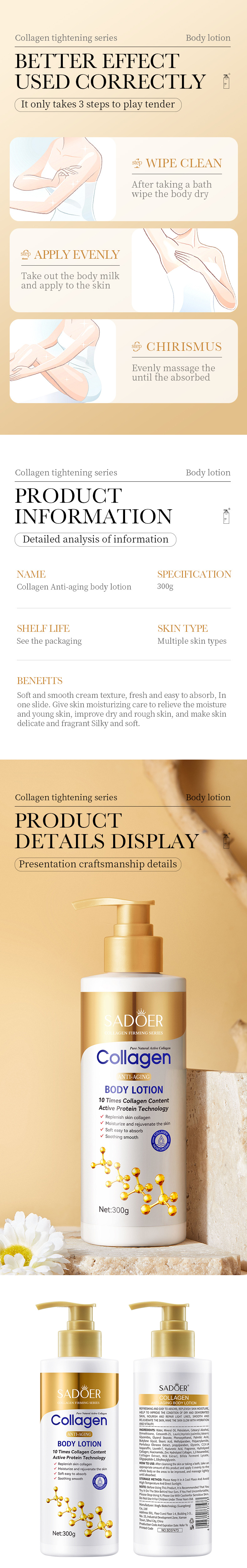 2025 News Product VC Collagen VE Body Lotion Brightening Moisturizing Skin Care Body Lotion Genuine Wholesale Price