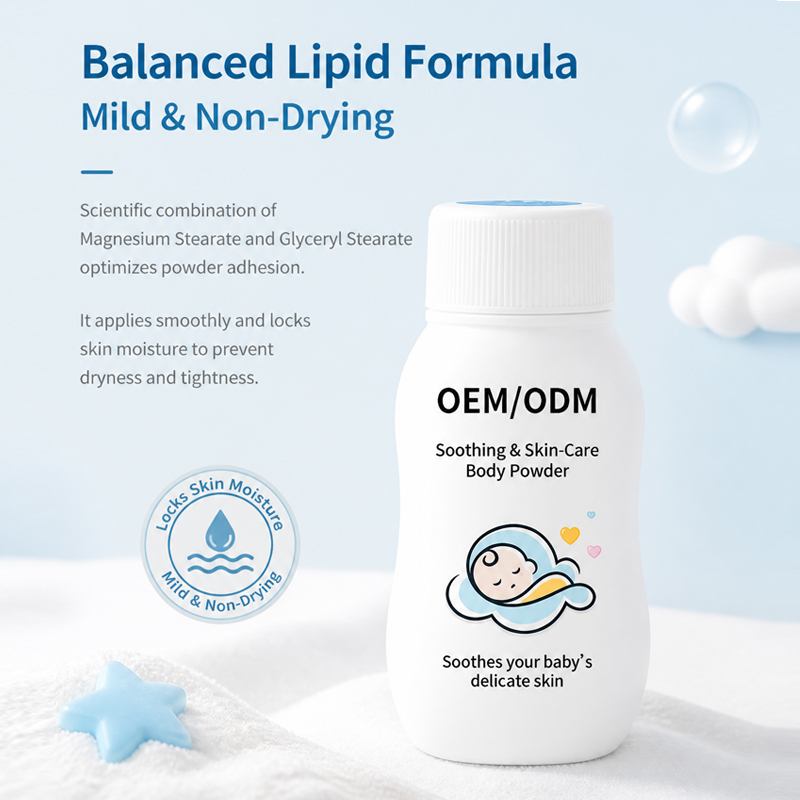 50g 2-in-1 Body Talcum Powder With Shea Butter Moisturizer For Babies-Private Label Gentle Sensitive Skin