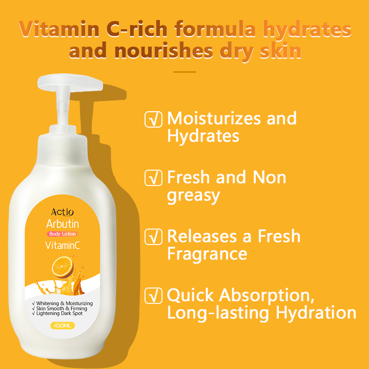 Organic Luxury Vitamin C Body Lotion Custom Clear Lotion for Dry &amp; Sensitive Skin