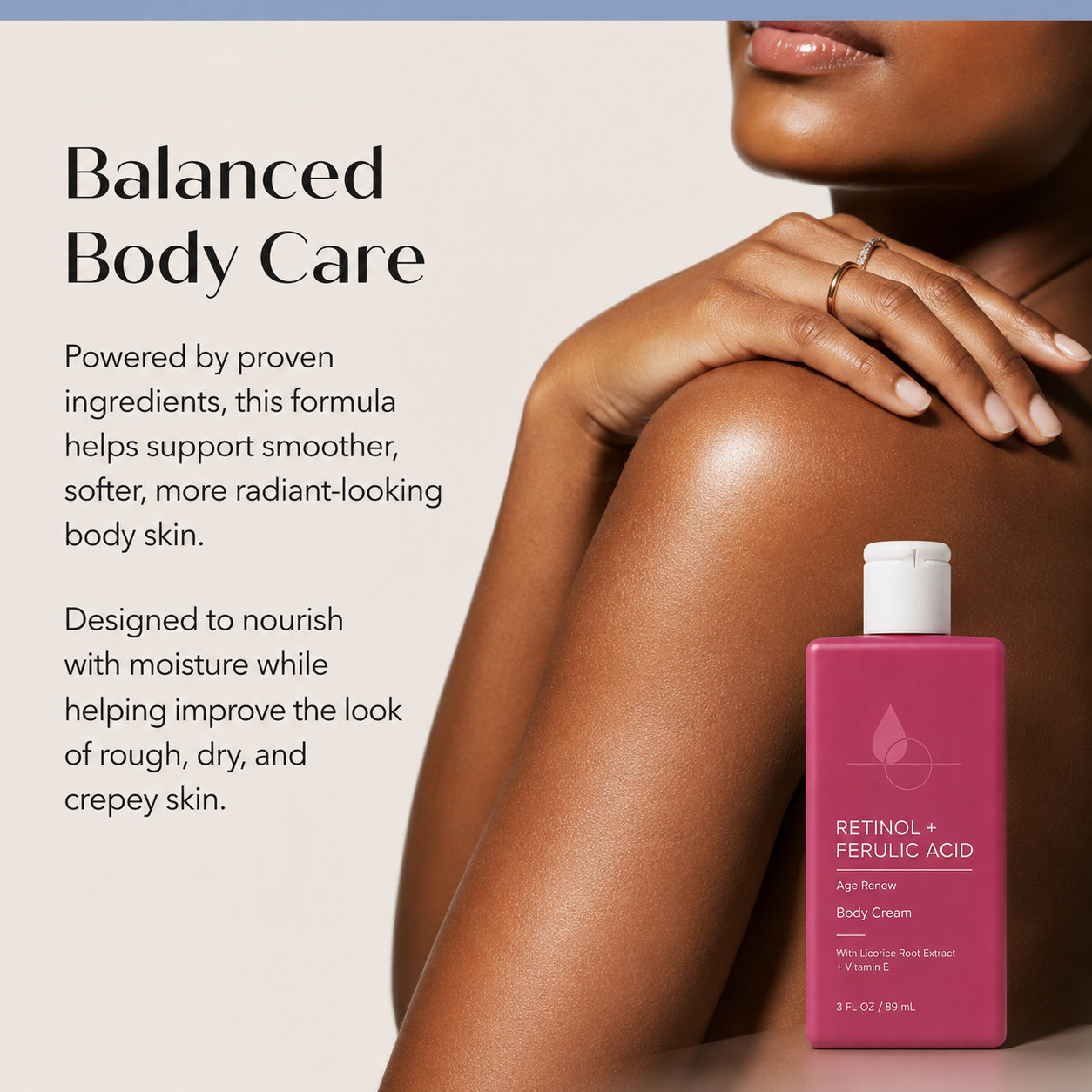 Private Label Retinol Ferulic Acid Body Cream Moisturizing Firming Anti Aging Body Lotion for Dry Rough Crepey Skin